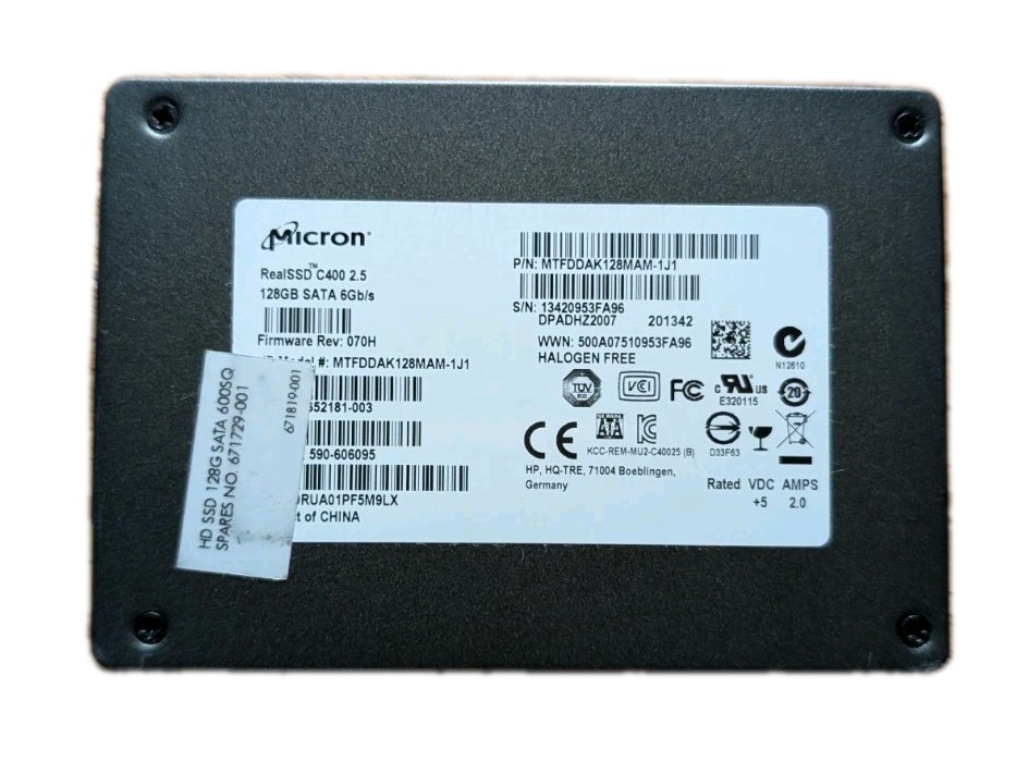 Micron RealSSD C400 128GB 2.5" SATA SSD Solid State Hard Drive MTFDDAK128MAM-1J1