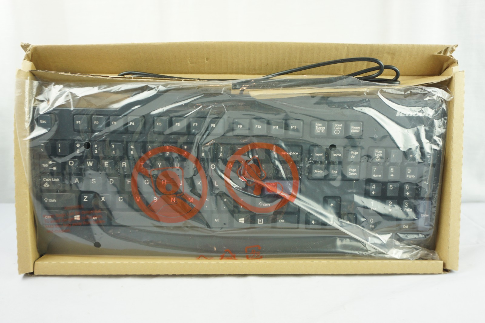 Lenovo KB1021 USB Wired Keyboard Black NEW