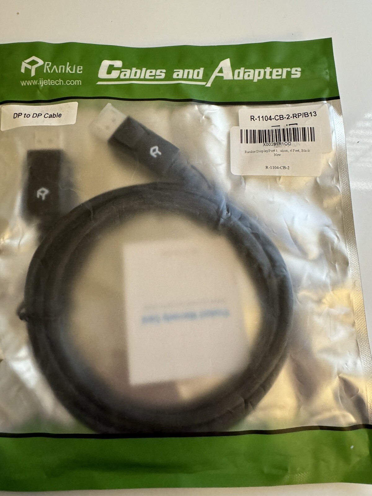 Rankie Cables and Adapters DP to DP Cable 6ft Black