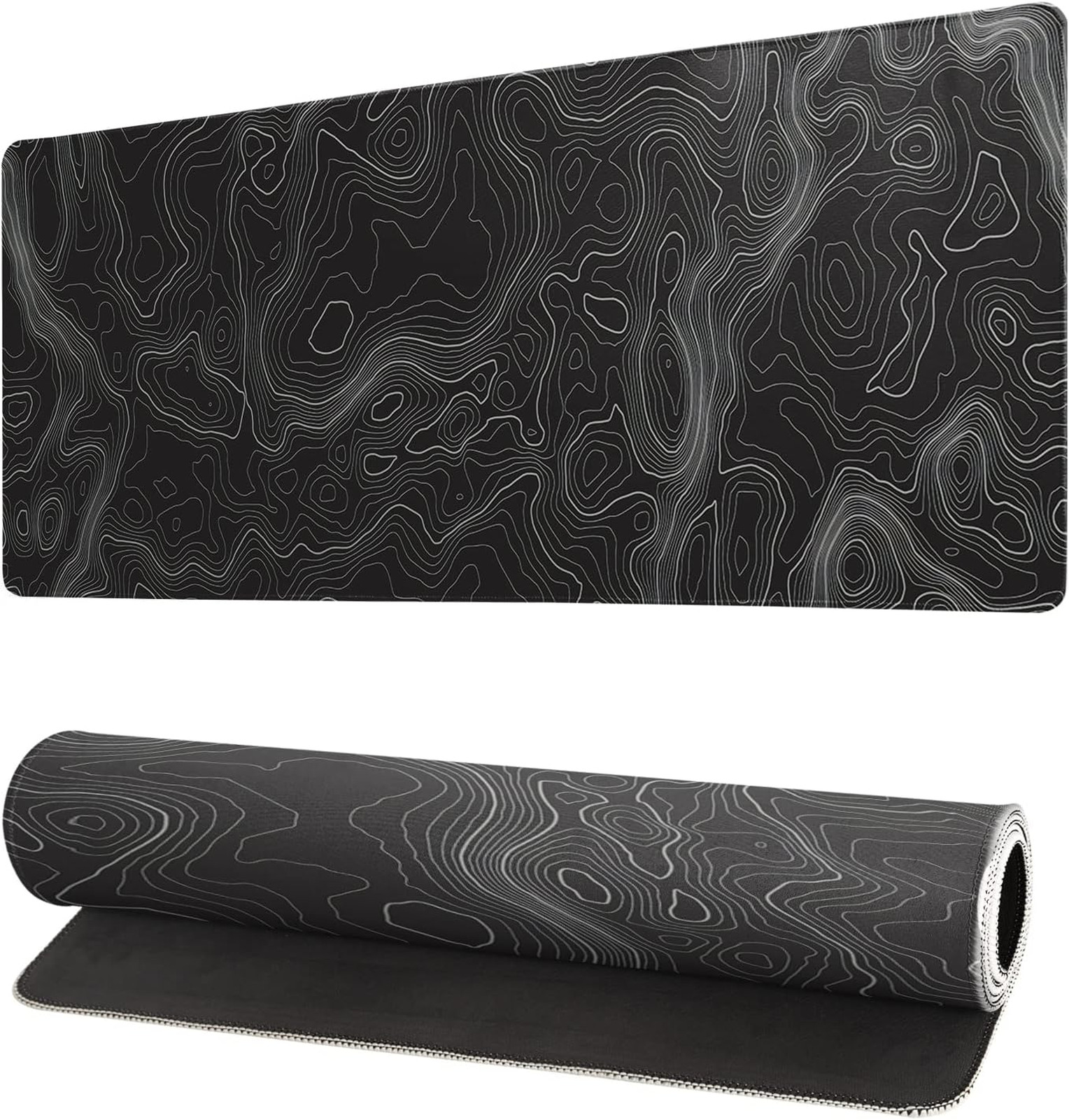 Topographic Contour Extended Large Mouse Pad 27.6x11.8 Inch Gaming Desk Mat