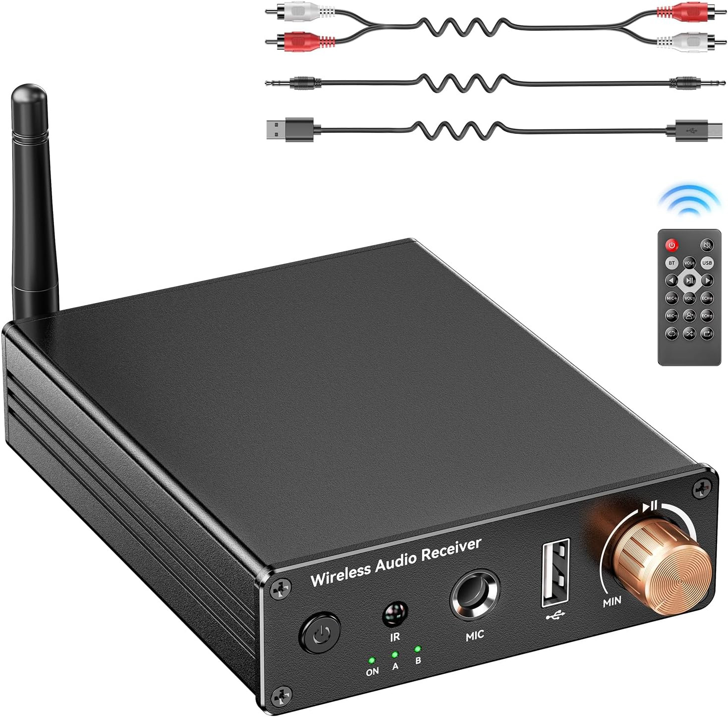 Bluetooth 6.0 Receiver, Hi-Fi Adapter with Wireless Long-Range Low-Latency