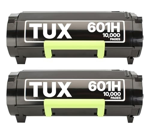 [2-Pack] 60F1H00 601H High Yield Toner Cartridges for Lexmark Printer: 20,000p