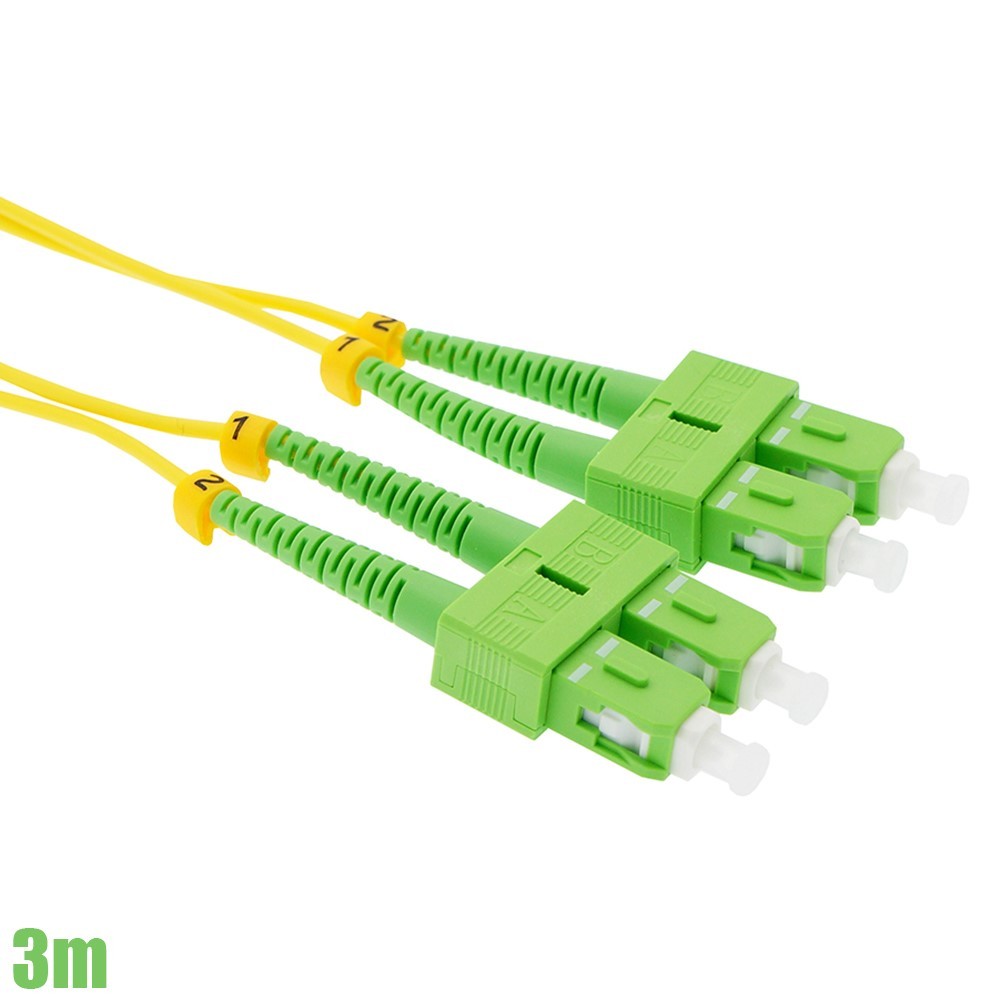 3M SC APC to SC APC Duplex 9/125 Single Mode Fiber Optic Optical Cable OFNR