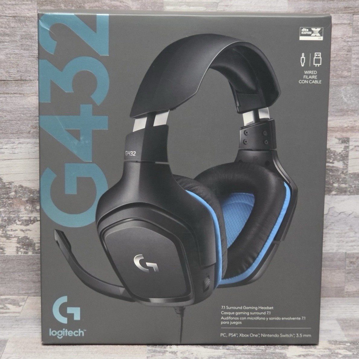Logitech G432 DTS X 7.1 Surround Sound Wired Gaming Headset New Sealed Box