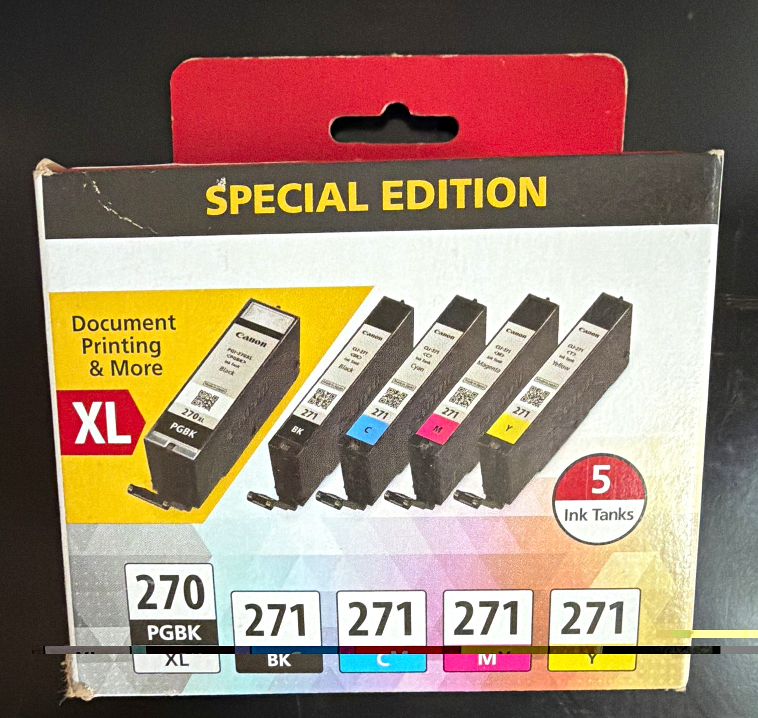 Canon PGI-270XL/CLI-271 Genuine Ink Cartridge Set 5-Pack CMYK for MG5720