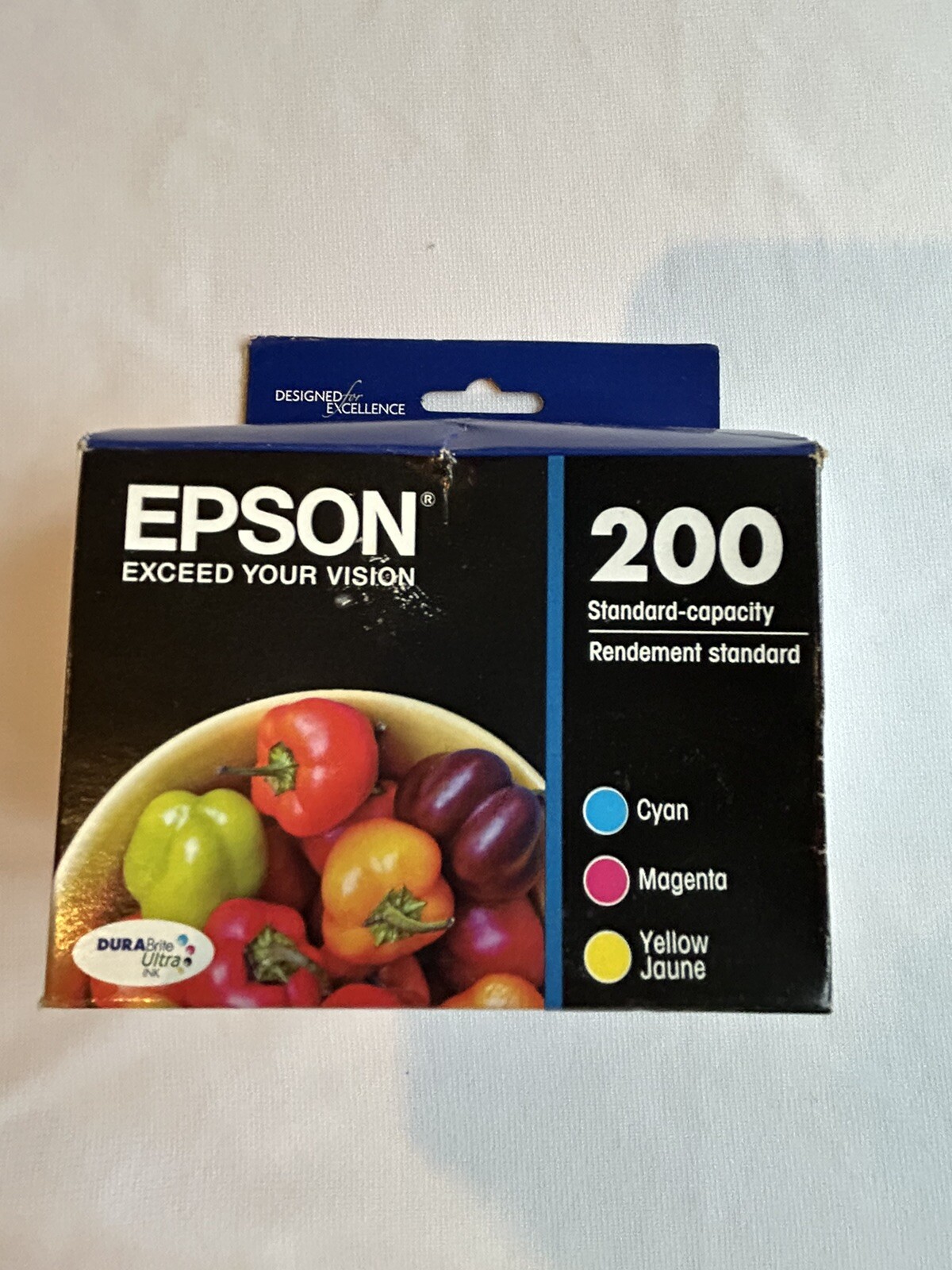 EPSON 200 Color Ink Cyan Magenta Yellow Trio Durabrite Genuine Authentic