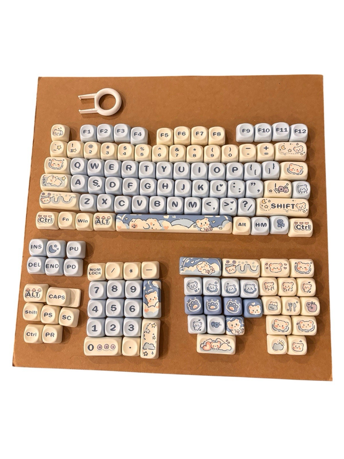 PBT Keycaps 132 Keys Cartoon Bear Theme Sublimations Cherry Kawaii Mechanical