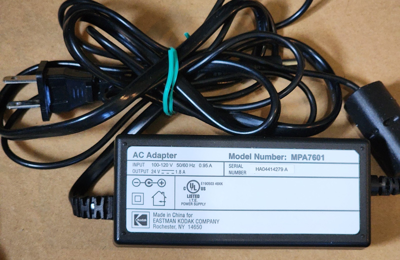 Original Kodak EasyShare Printer AC Adapter Power Supply MPA-7601 24V OEM