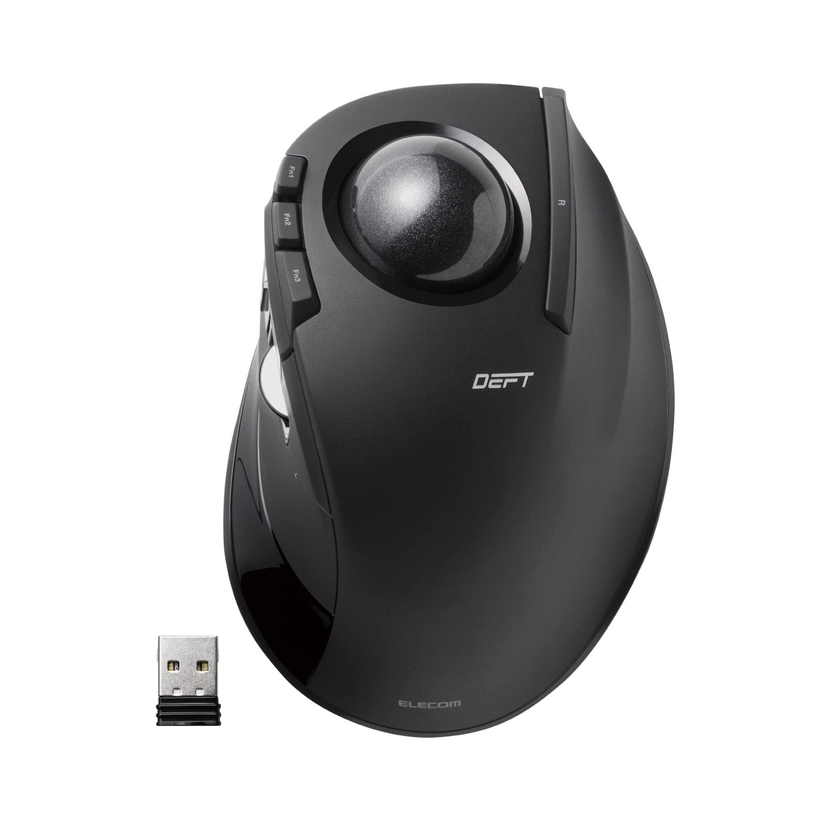 ELECOM DEFT Trackball Mouse, 2.4GHz Wireless, Finger Control, 8-Button Functi...