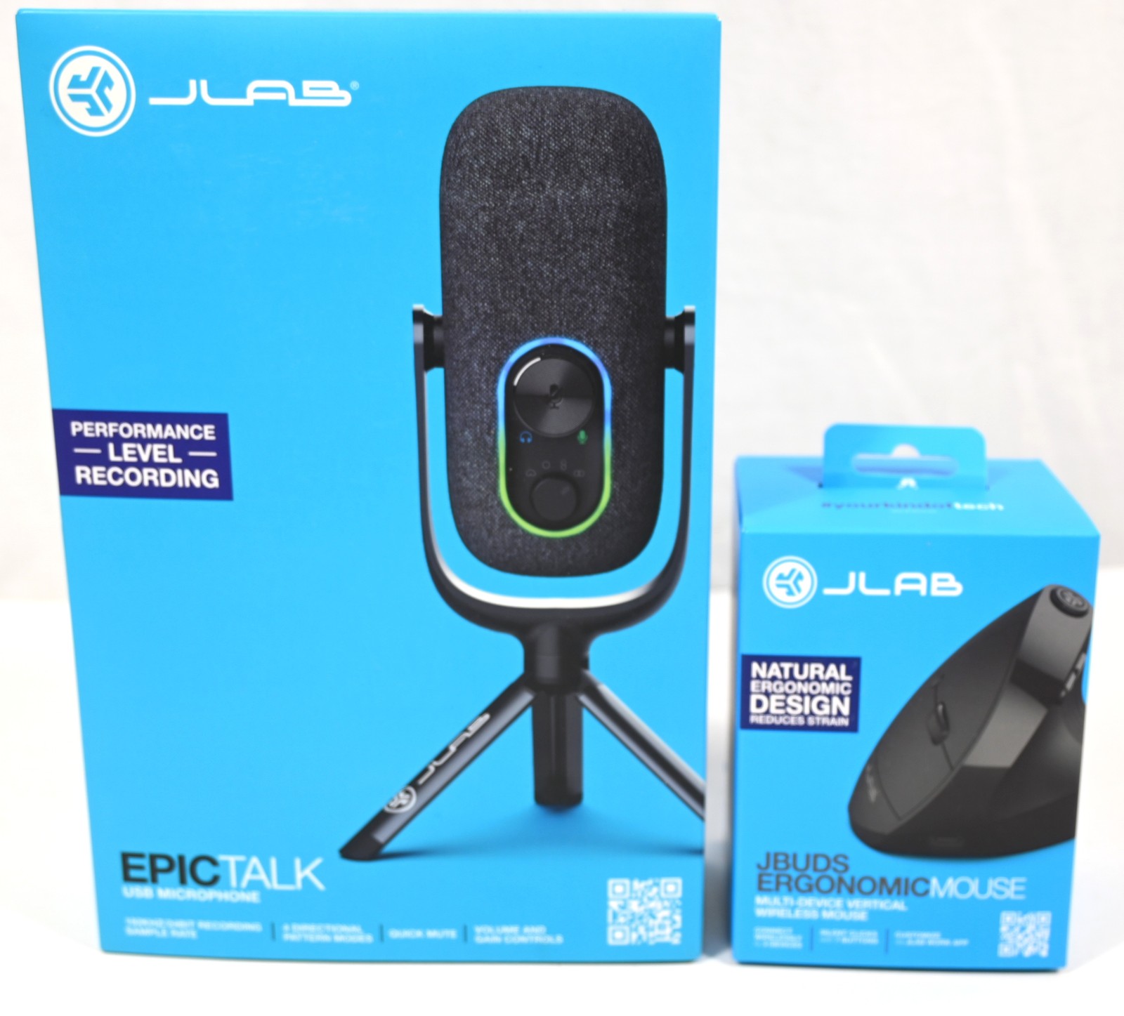 2-PC NEW NIB JLAB EPIC TALK USB MICROPHONE Performance Level Recording + MOUSE