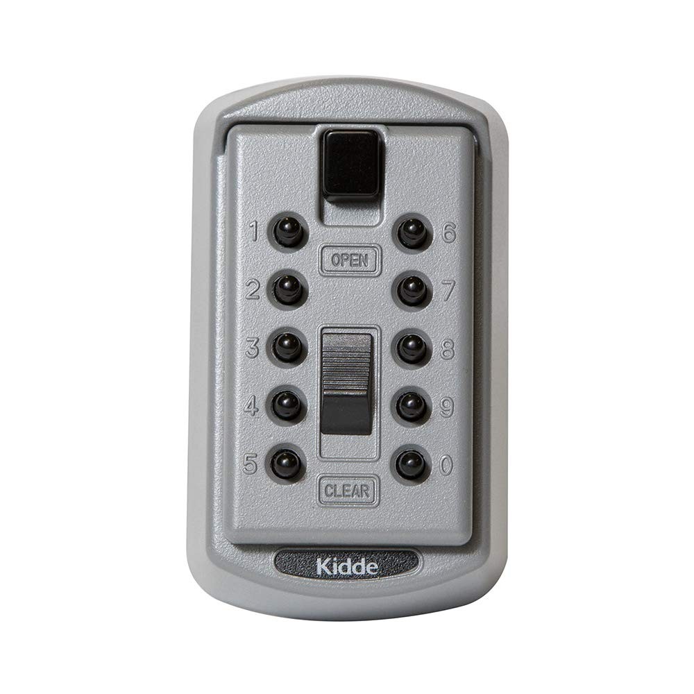 KeySafe Original Slimline Push Button Combination Lock Box 2 Key Titanium Kidde