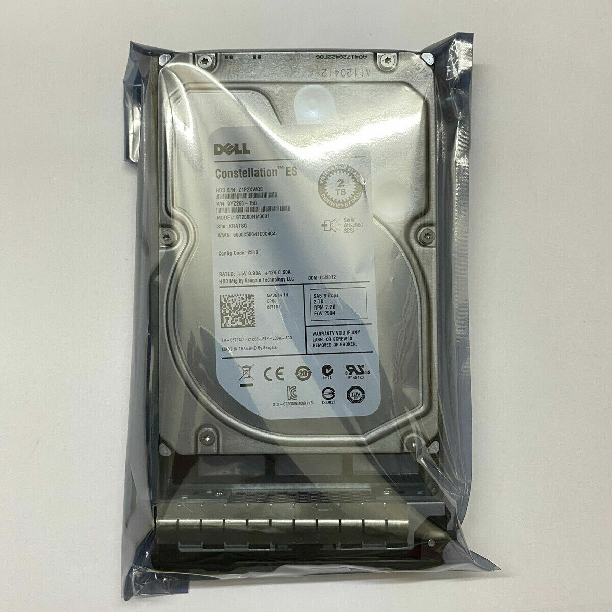 FOR DELL Seagate ST2000NM0001 2TB SAS 7.2K 6Gb/s 3.5'' HDD w/ Caddy tray