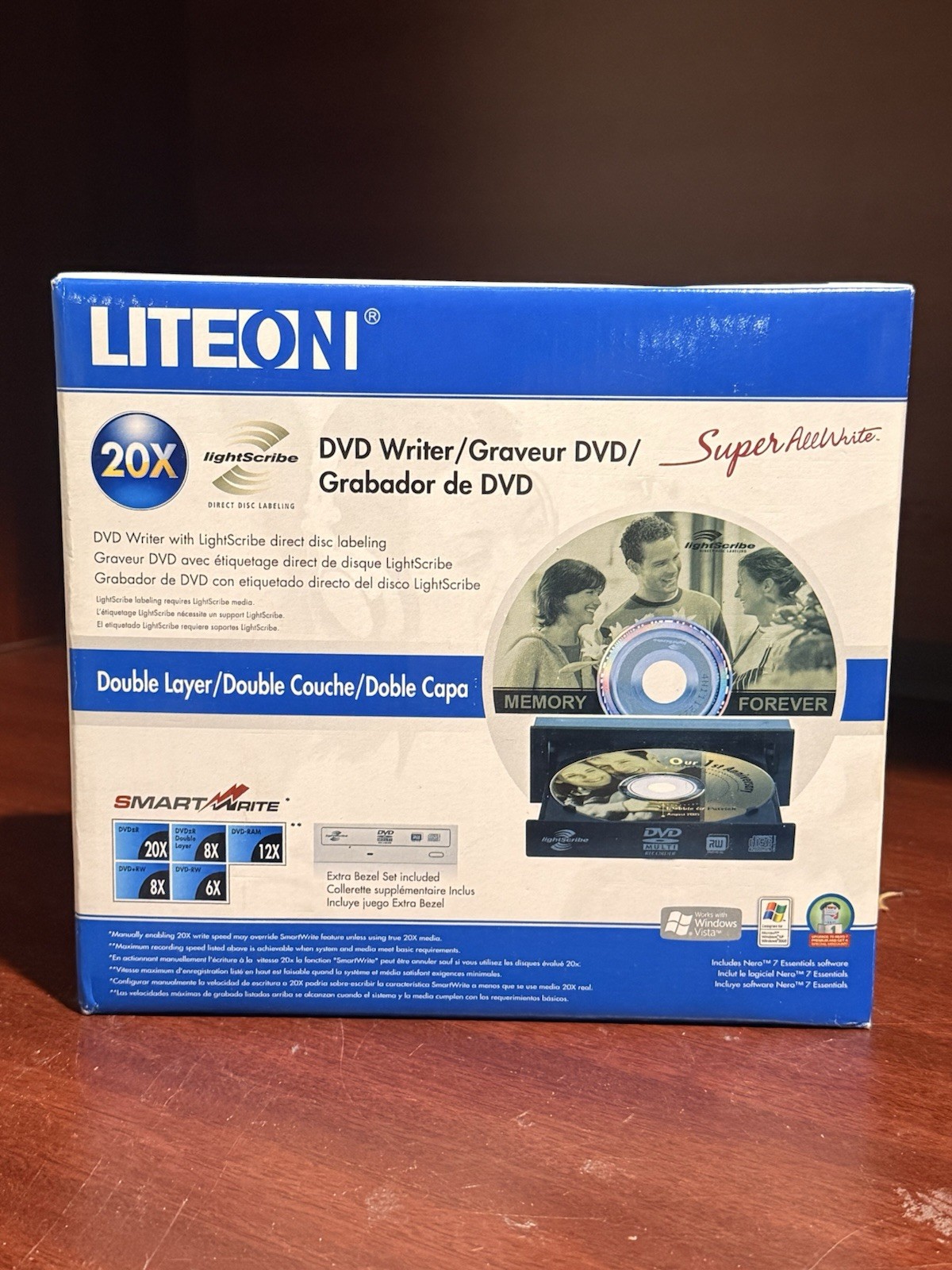 LITEON 20X DVD Writer Super All Write w NERO 7 Essentials Software CD/CD-R/DVDRW