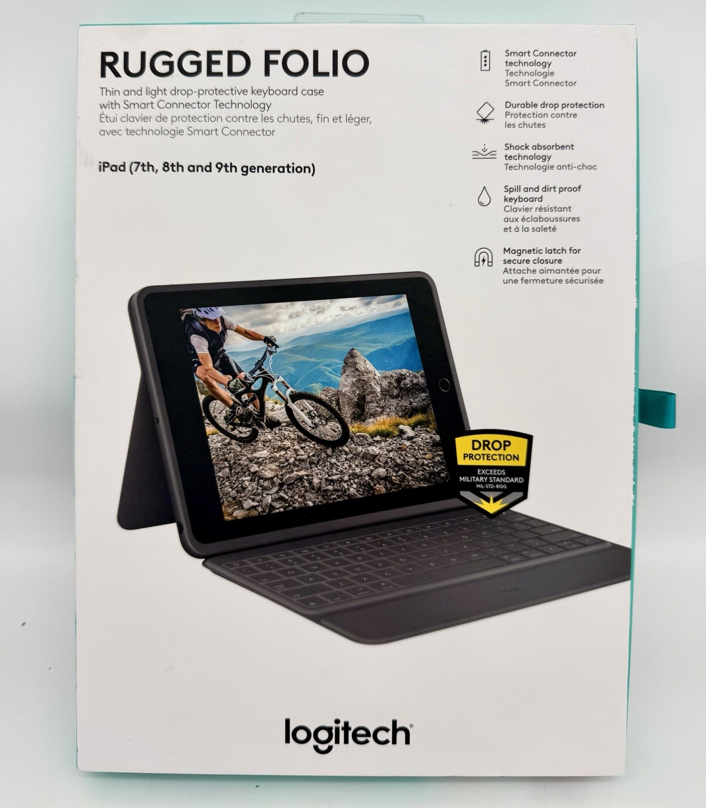 Logitech Rugged Folio Keyboard Case for Apple iPad 7th 8th & 9th Gen - Graphite