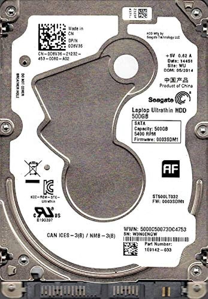**ZERO HOURS**-ST500LT032- Seagate Ultrathin 500GB,Internal,5400RPM,2.5"  HDD