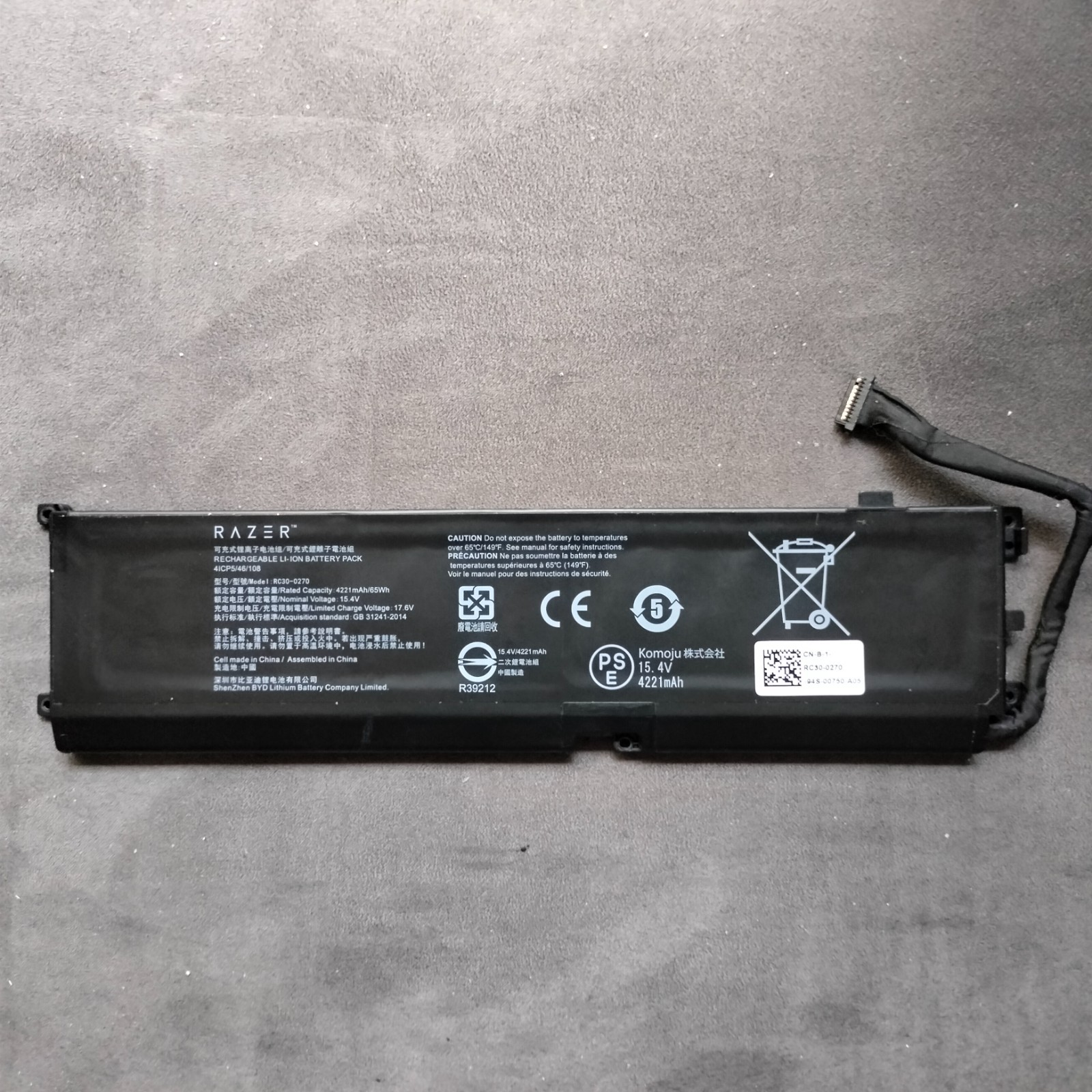 GENUINE RC30-0270 BATTERY RAZER HAZEL BLADE 15 BASE STEALTH 2018 RZ09-03006E92