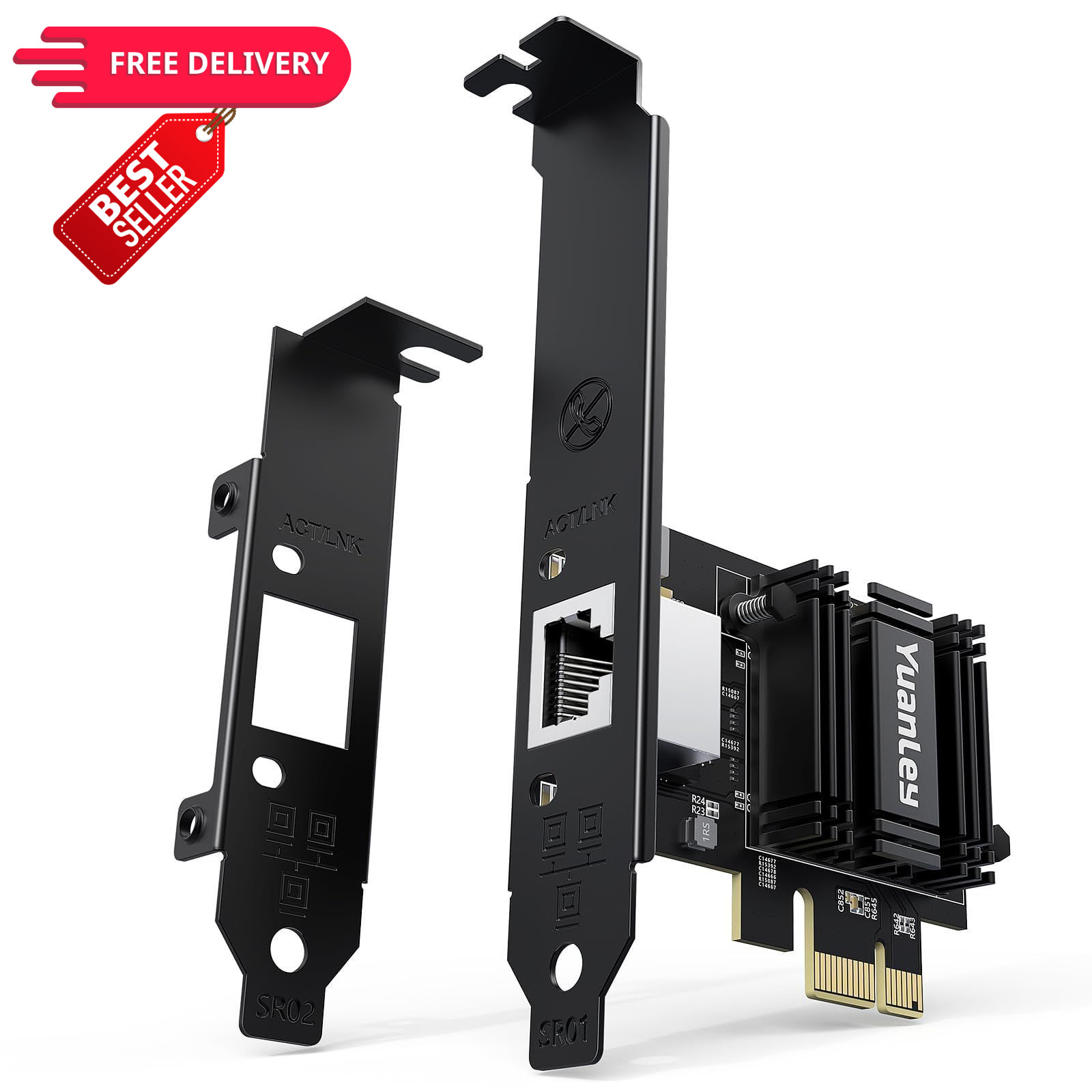 10G PCIe Network Card, YuanLey Base-T Ethernet Card with Realtek