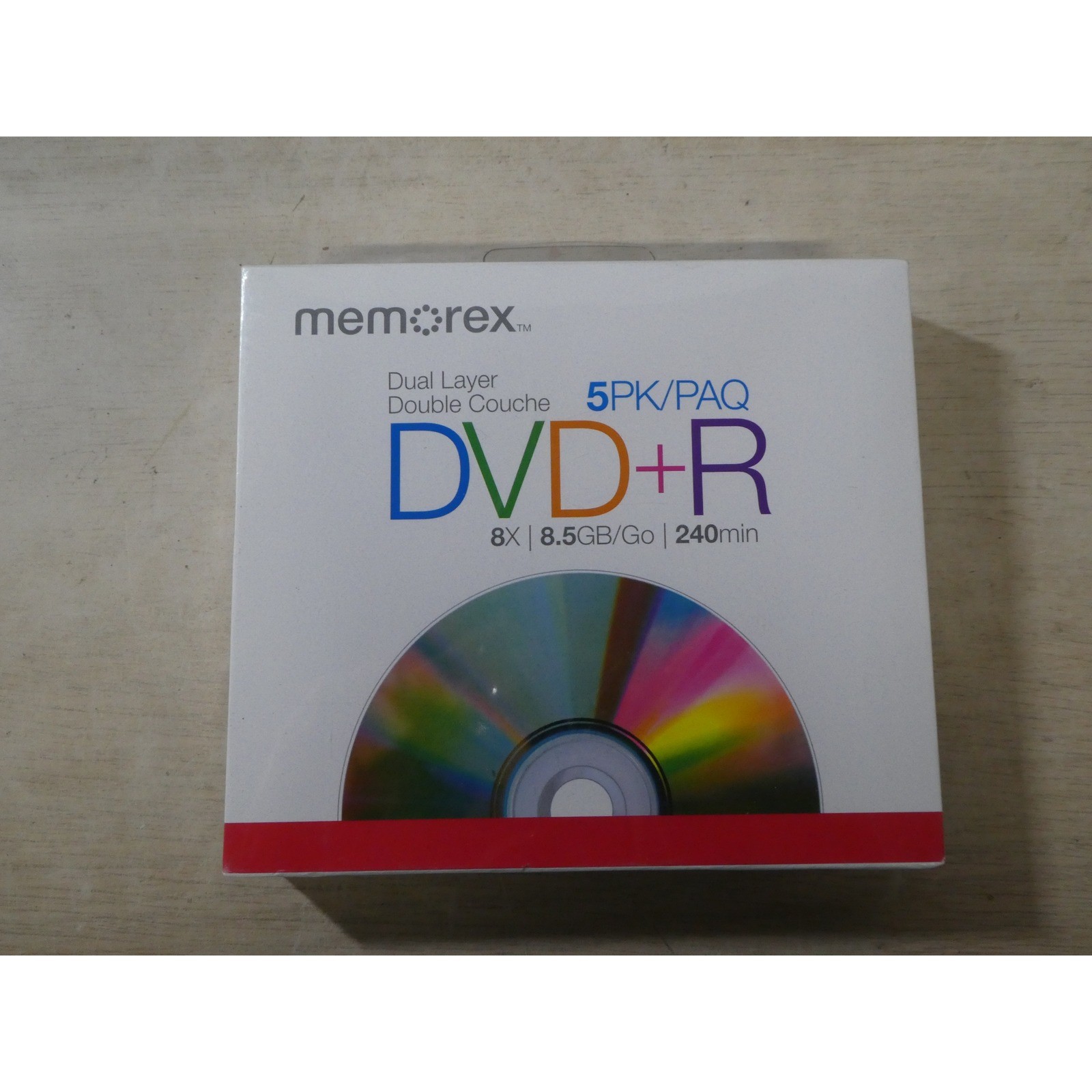 Memorex 5 Pack Dual Layer DVD+R 8.5GB 8X 240min Recordable Discs 05835 NEW