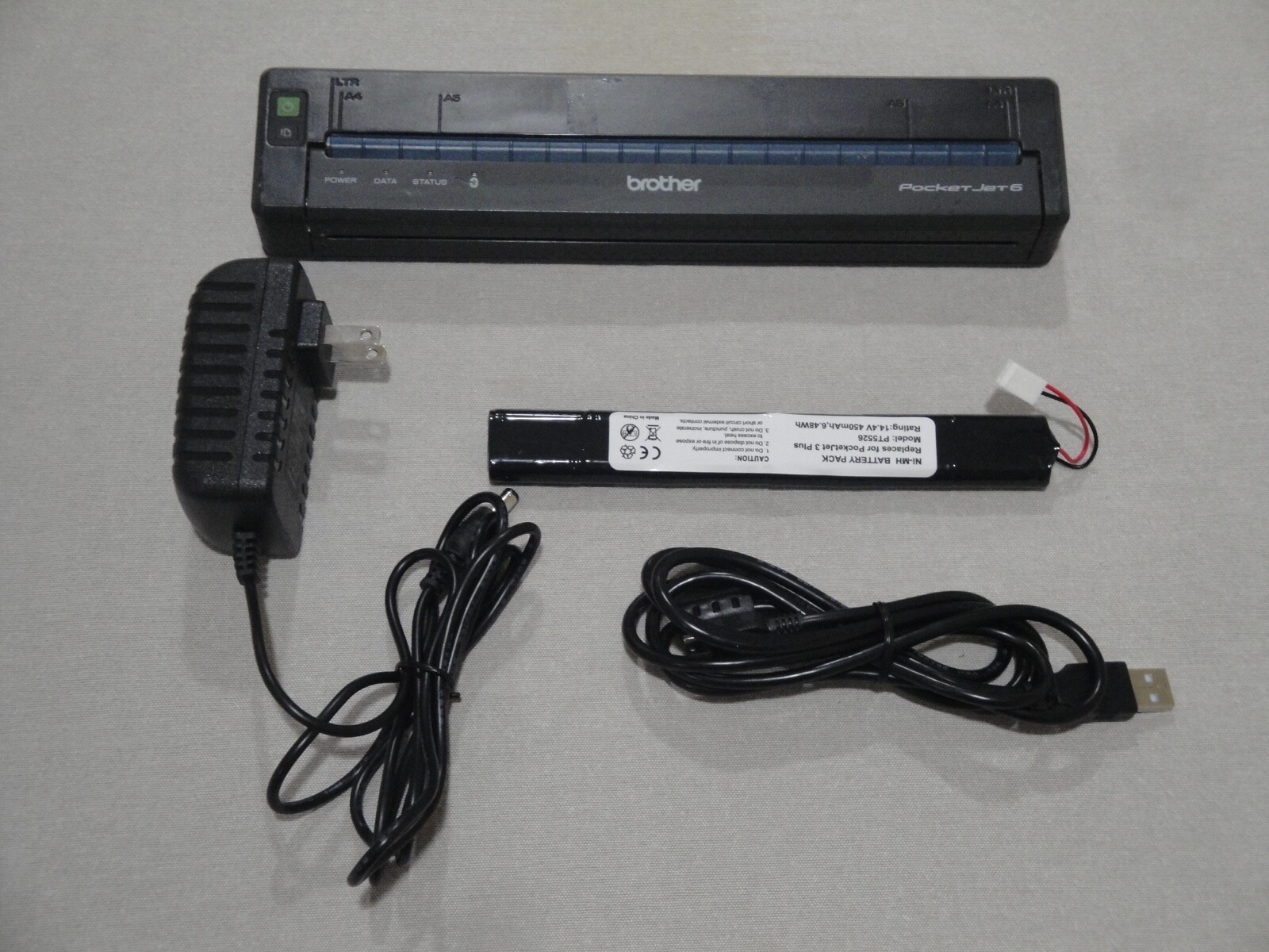 Brother Pocketjet 6 662 Bluetooth Thermal Printer new Battery AC adapter USB