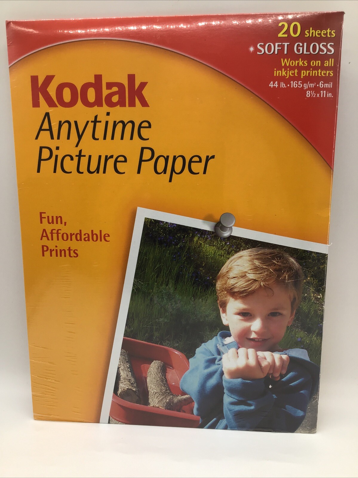 Kodak Anytime Picture Paper Photo Soft Gloss 20 Sheets 8 1/2" X 11" Brand New