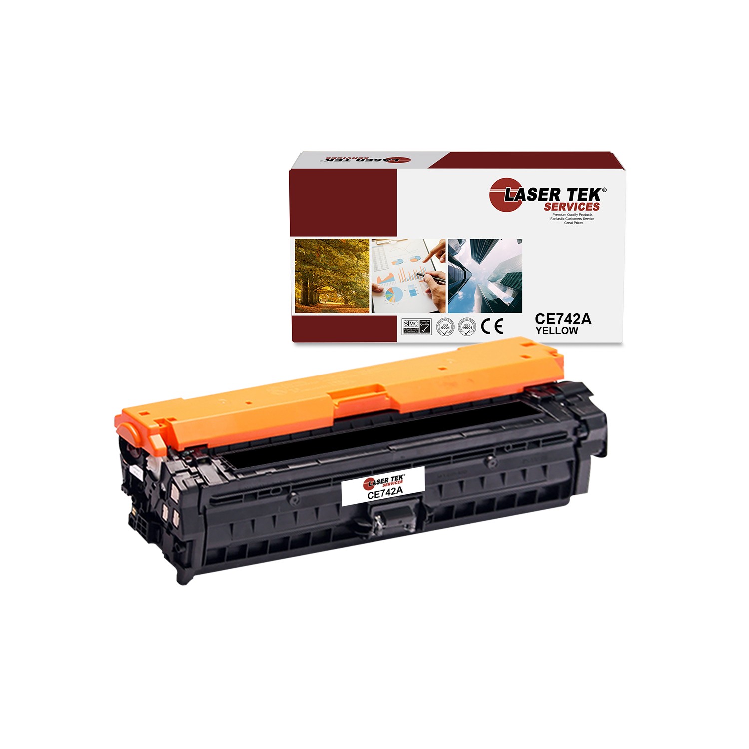 LTS 307A CE742A Yellow Compatible for HP LaserJet CP5225 CP5225dn Cartridge