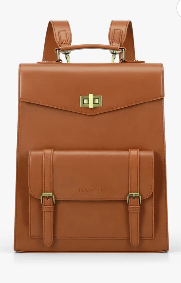 ECOSUSI LAPTOP BACKPACK VINTAGE FOR WOMEN PULEATHER 14'