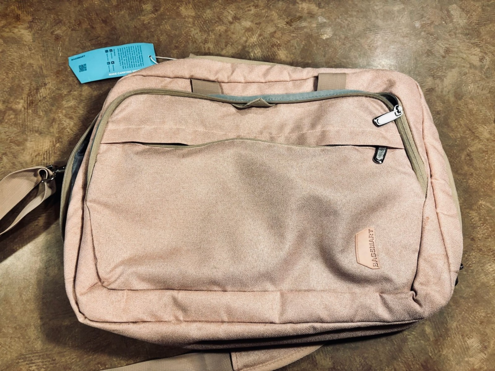 Bagsmart Pink Laptop Backpack With Multiple Compartments Adjustable Straps & Dur