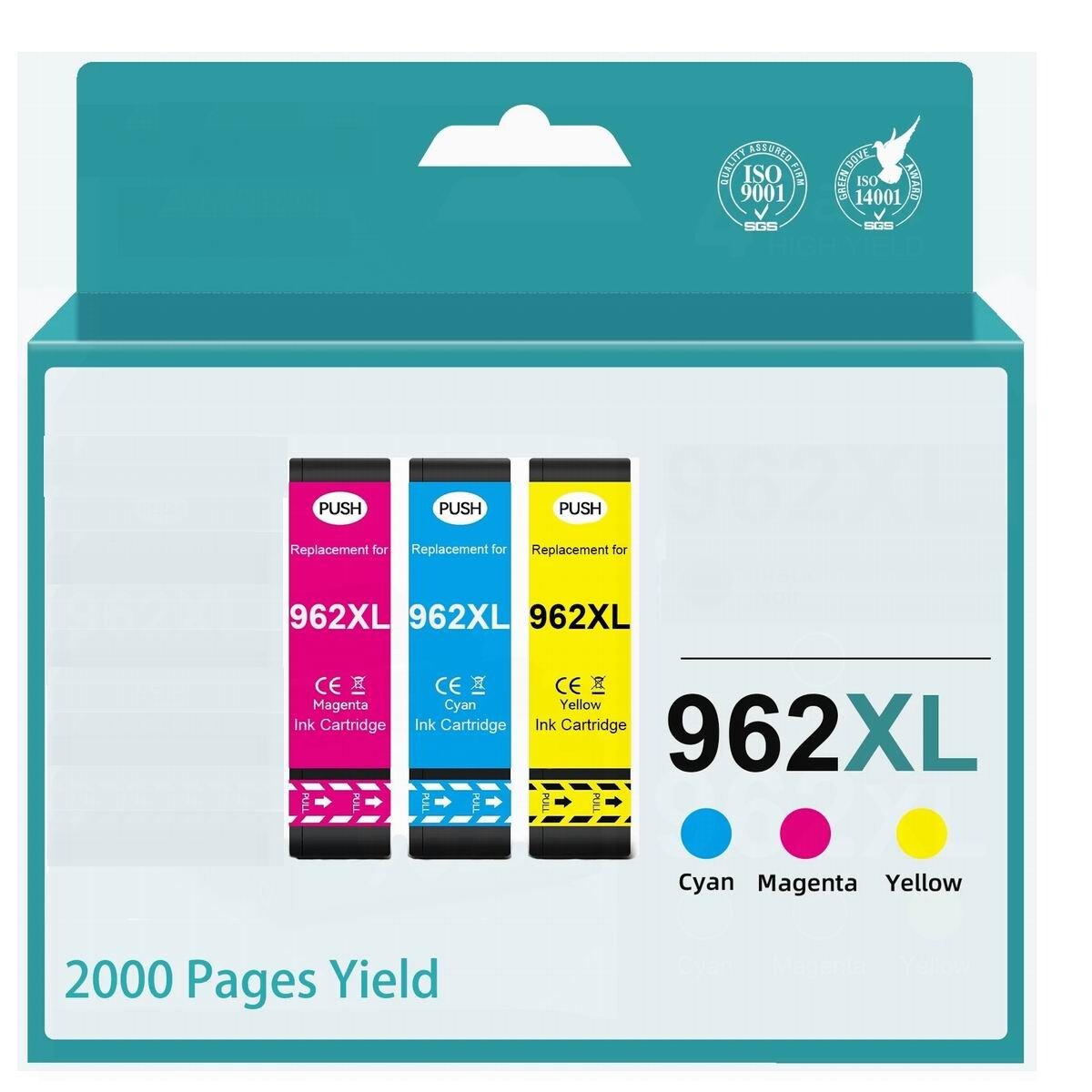 962XL CMY Ink Cartridges for HP 962 Ink Cartridges for HP 962XL Ink Combo Pack