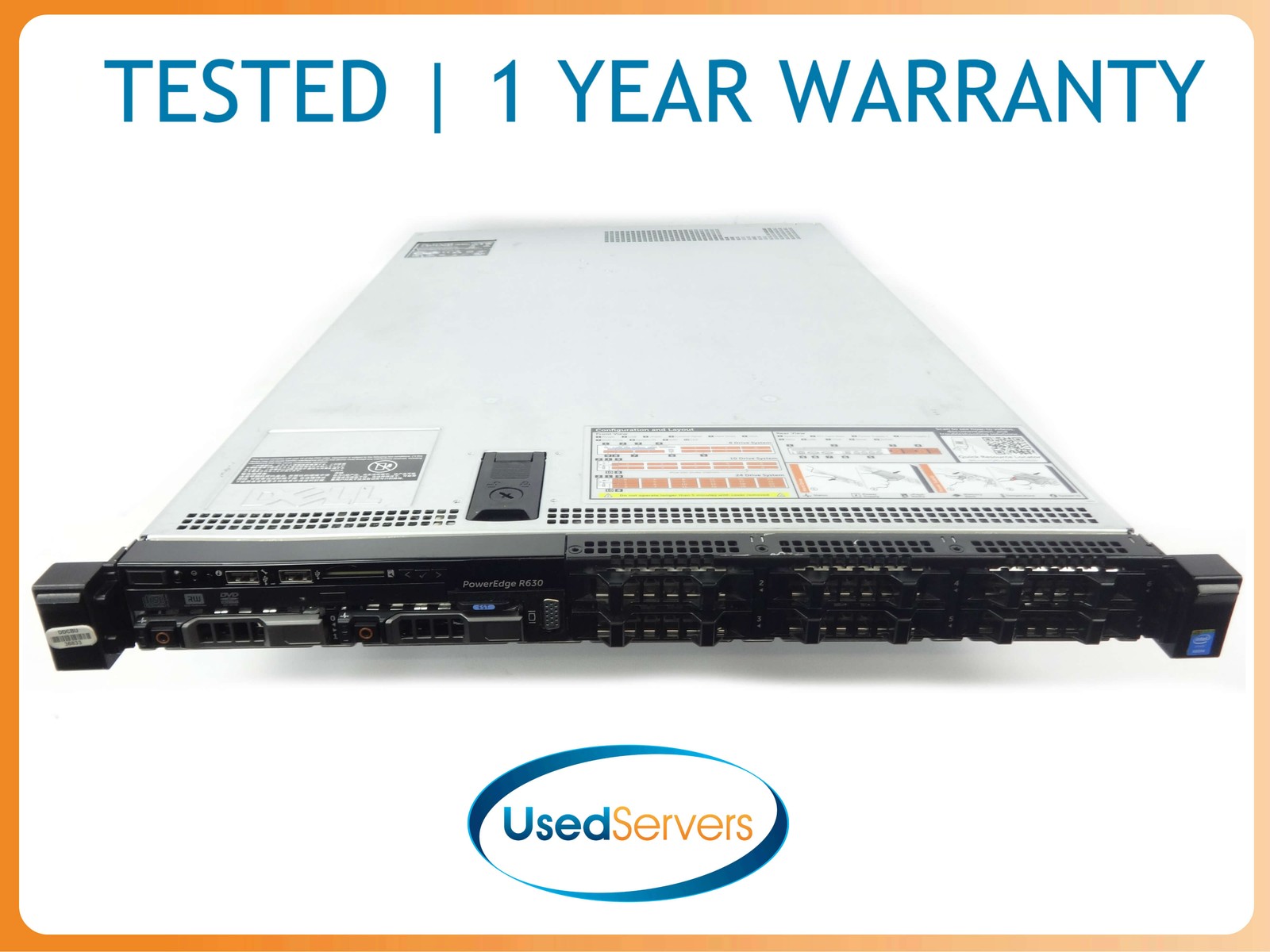 Poweredge R630 8SFF 2x E5-2630v4 2.2GHZ=20Cores 32GB 2133 2x 600GB 6G H730