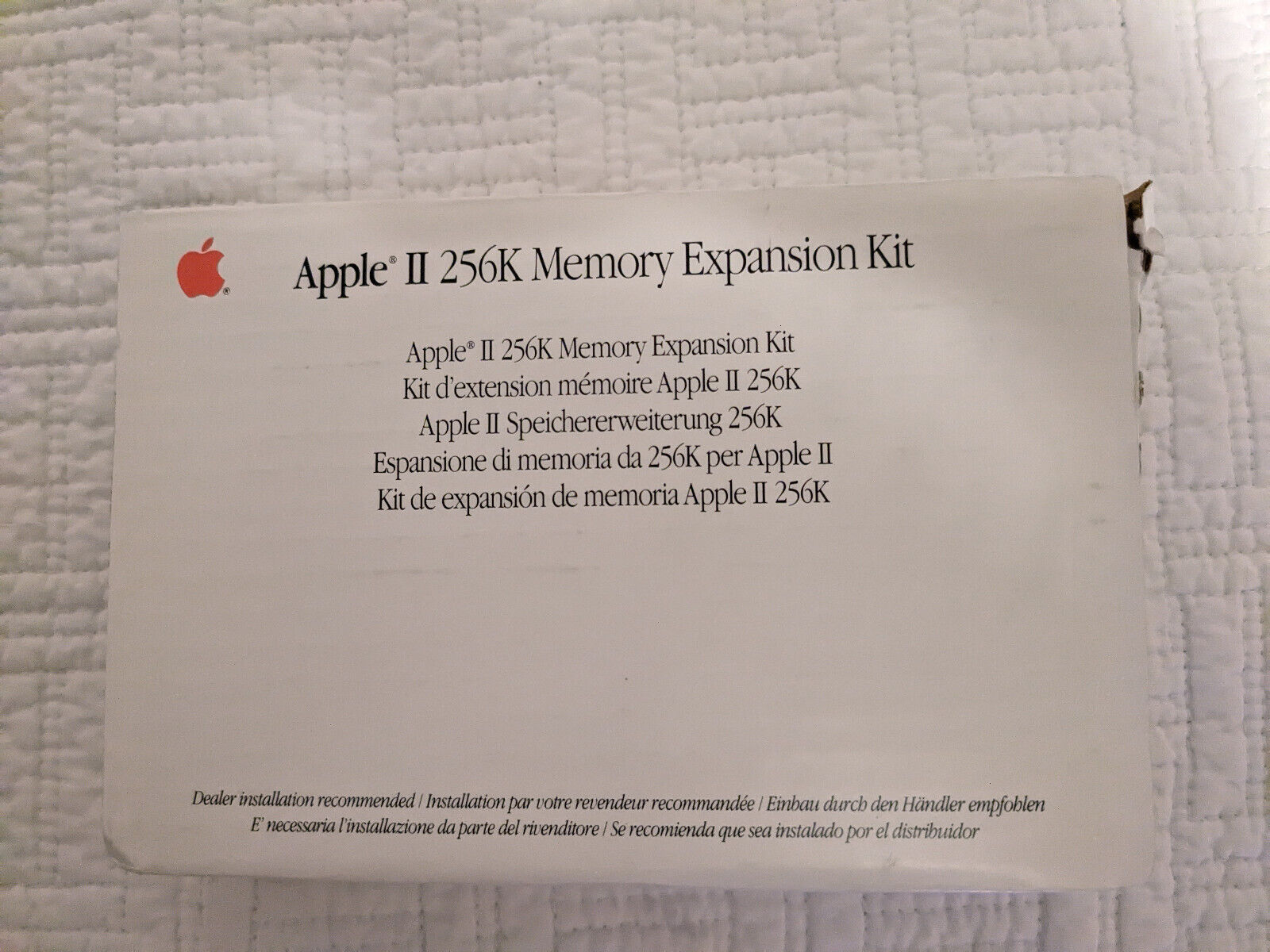 Apple II 256k Memory Expansion Kit In Original Apple Box A2M2058
