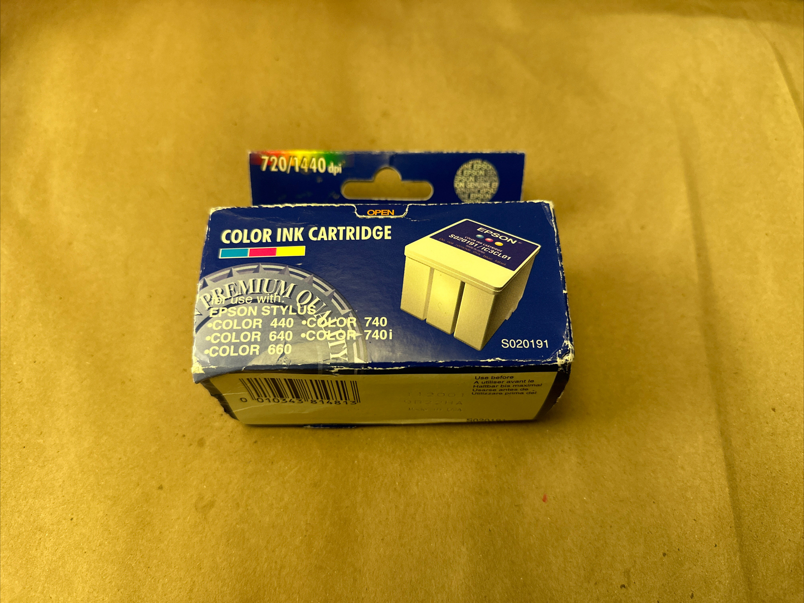 Epson Color Ink Cartridge S020191 New Genuine Factory Sealed Box