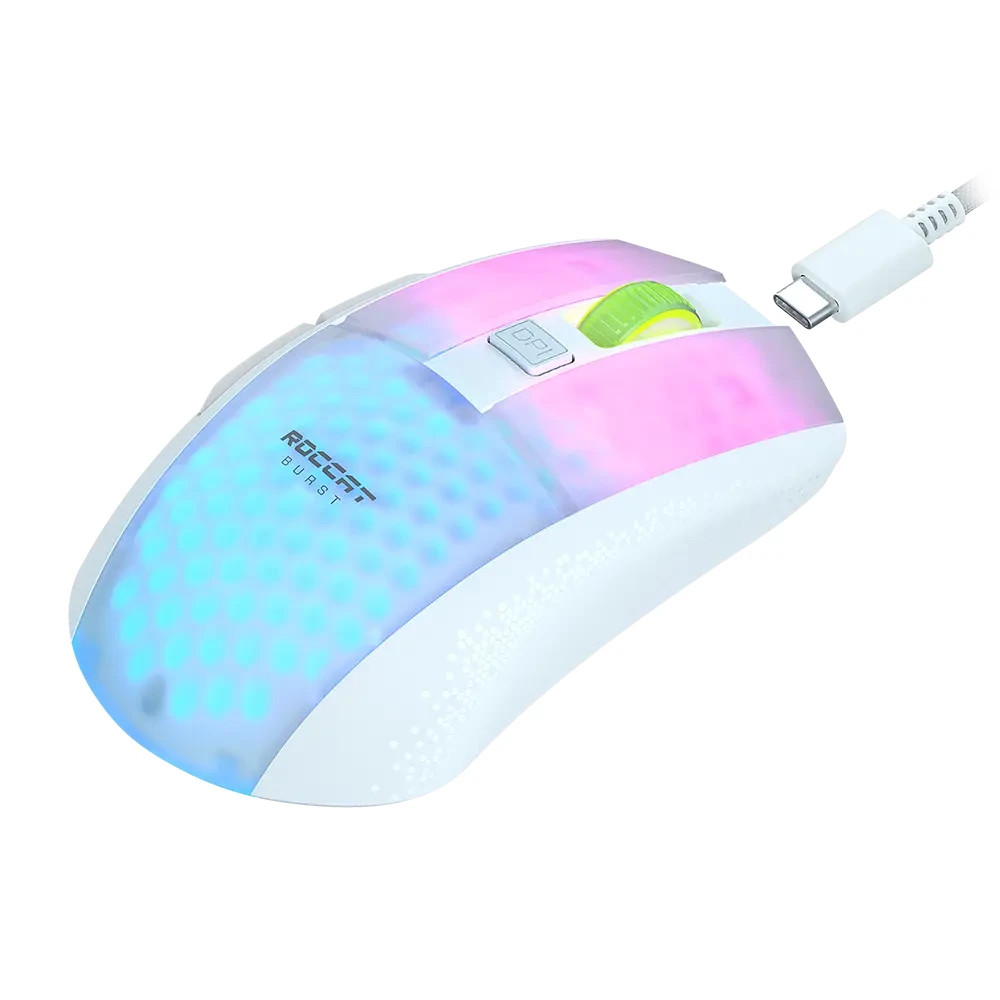 ROCCAT BURST PRO AIR Gaming Mouse – White  2.4Ghz | Bluetooth 5.2 90905-436-11