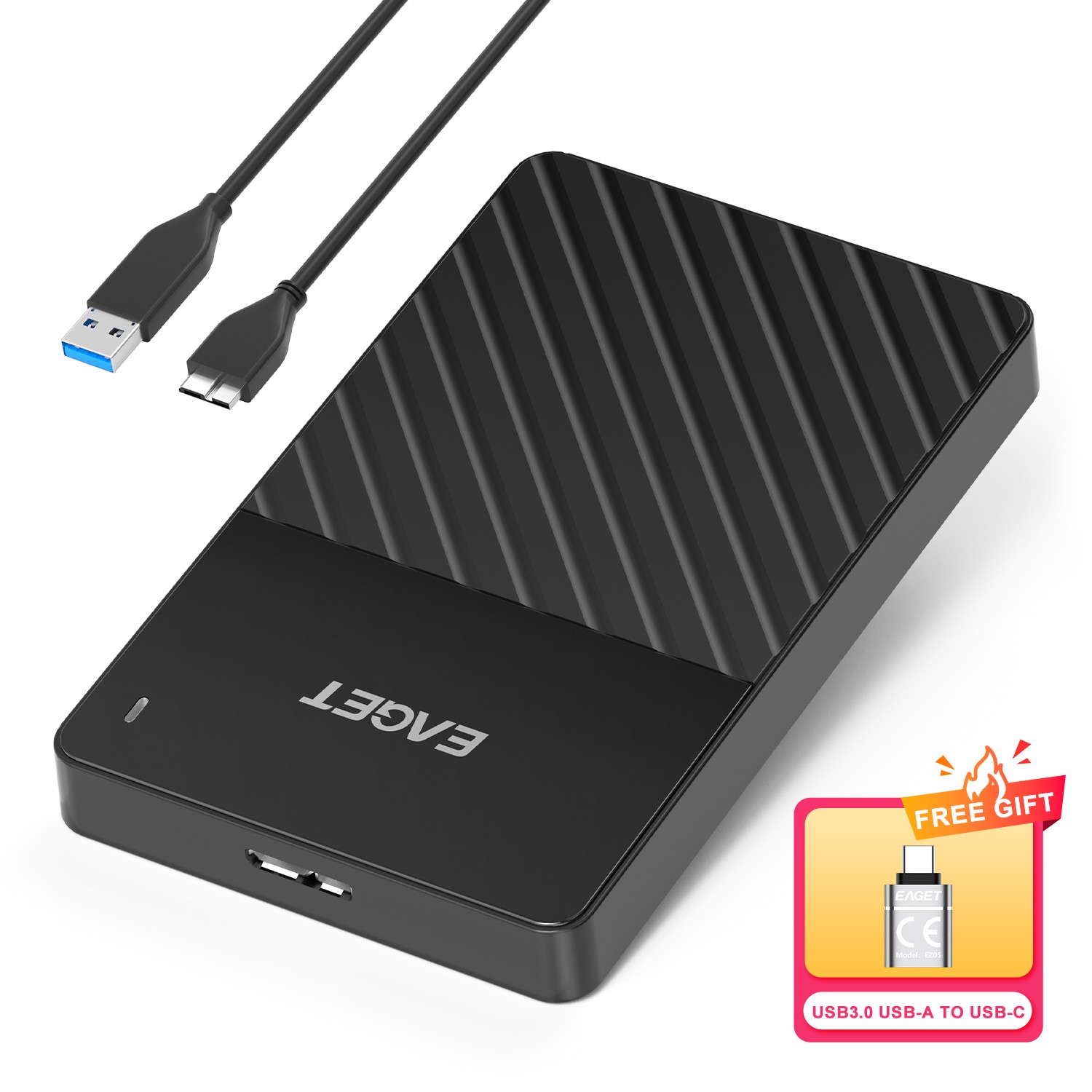 EAGET 500GB 1TB External Hard Drive Portable HDD USB 3.0 for PC/Mac/Laptop/PS4/5