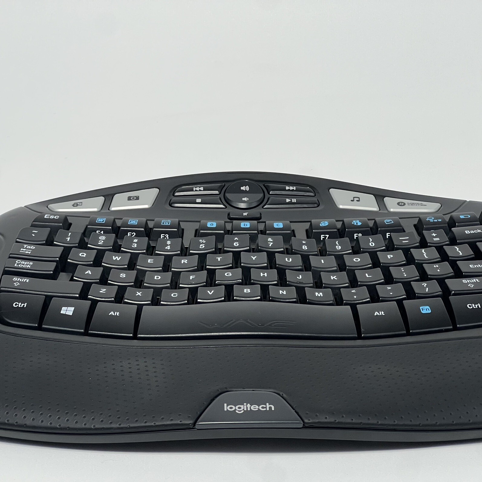 Logitech K350 W/ USB Dongle Wireless Wave Ergonomic Keyboard Unifying Receiver