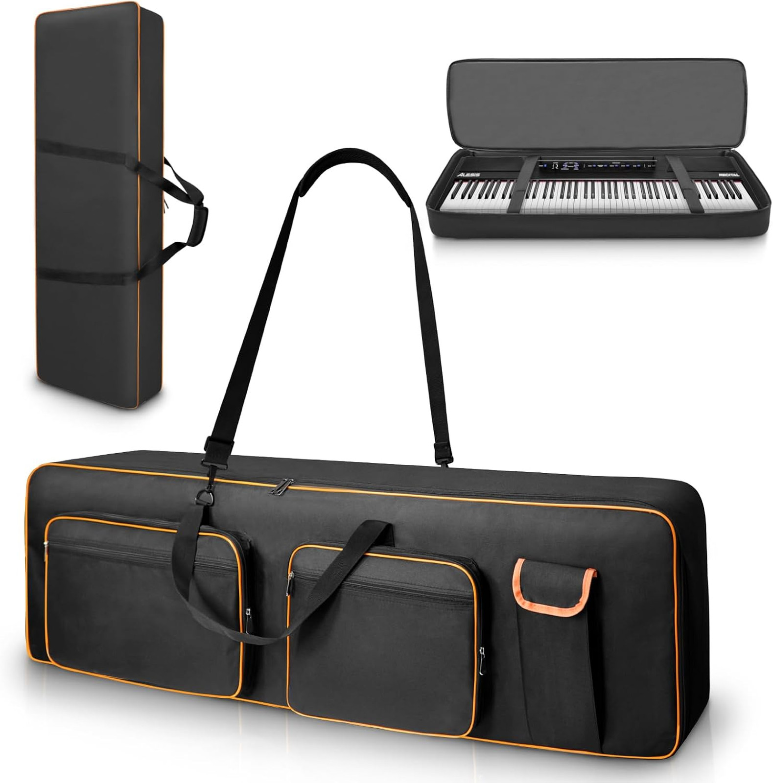 88 Key Keyboard Case,Soft Padded Portable Electric Piano Keyboard Gig Bag with