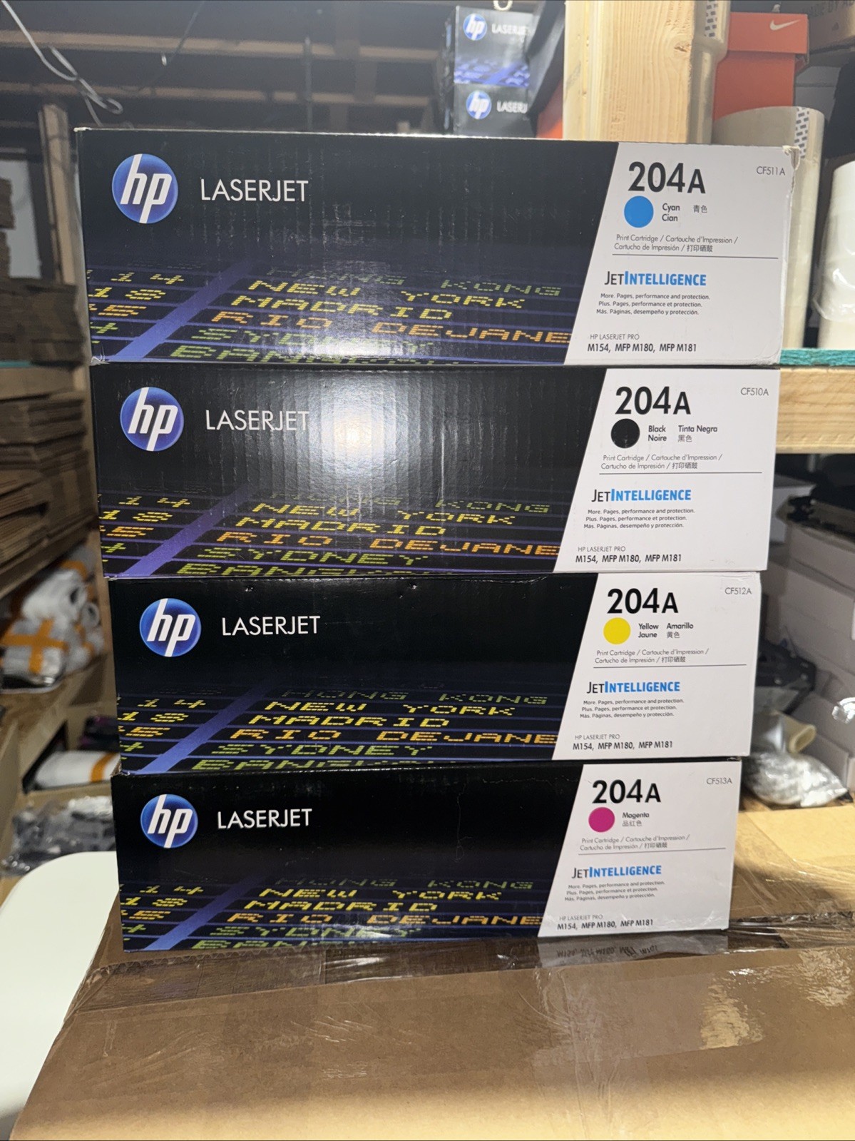 LOT of 4 HP 204A Black Cyan Magenta Yellow Toner Set CF510A CF511A CF512A CF513A