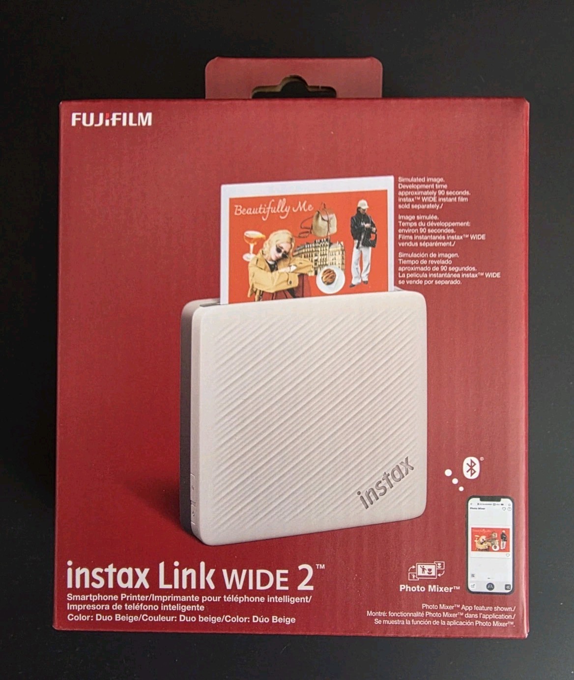 Fujifilm instax Link WIDE 2 Smartphone Printer in Duo Beige