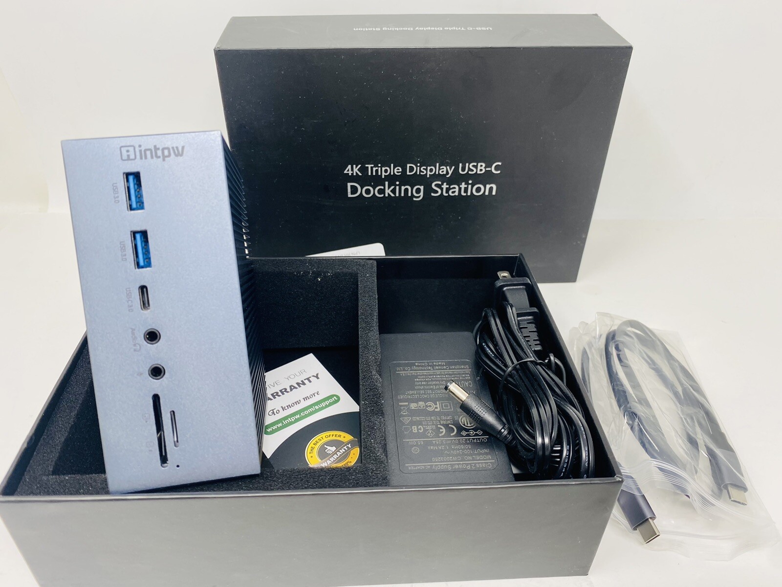 USB C Docking Station, Intpw Docking Station with 2 HDMI & DP for Triple 4K@30Hz