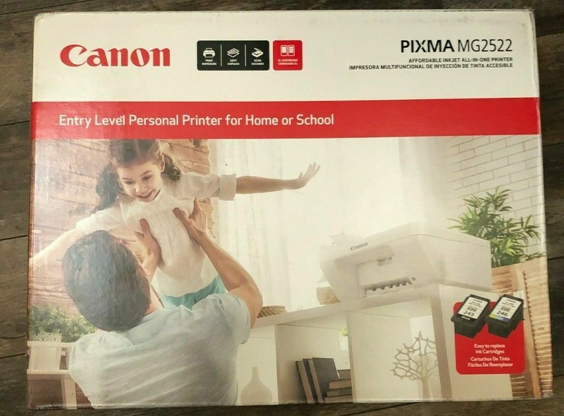 Canon PIXMA MG2522 Wired All-in-One Color Inkjet Printer w/ INK USB Cable No FAX