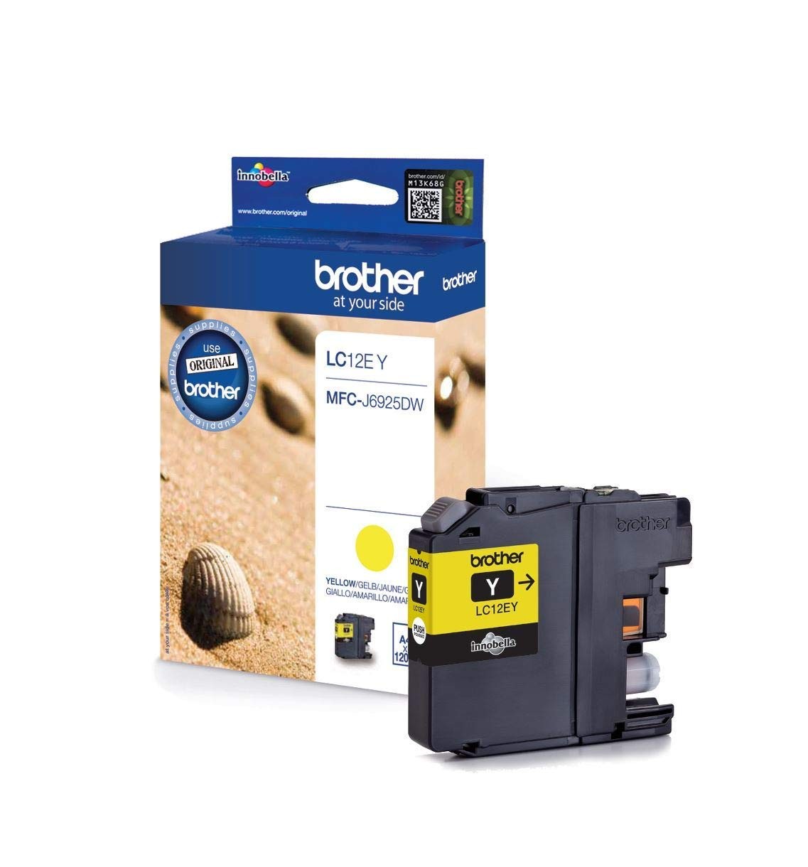 Brother LC-12EY Inkjet Cartridge, Yellow, Single Pack, Super High Yield, Include