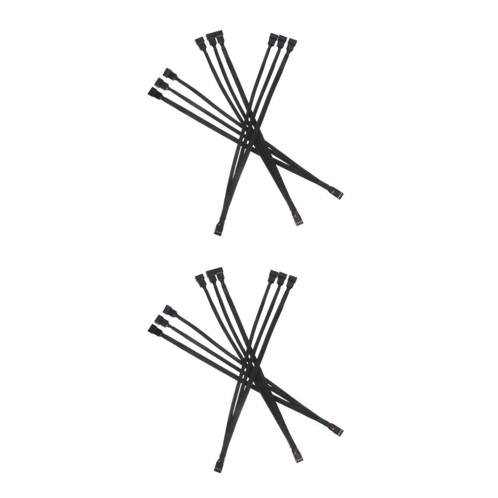 6Pcs Durable Fan Splitter Extension Cable 1 to 3 for Computer Cooling System