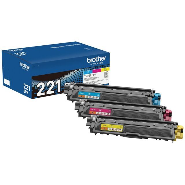 Brother TN2213PK Three Pack (Cyan, Magenta, Yellow) Standard Yield Toner...