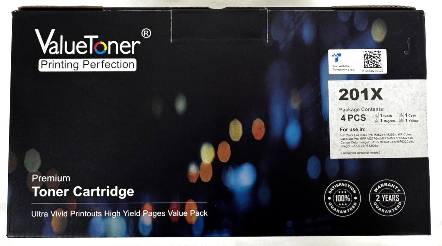 Valuetoner Compatible Toner Cartridge Replacement for HP 201X 4PC