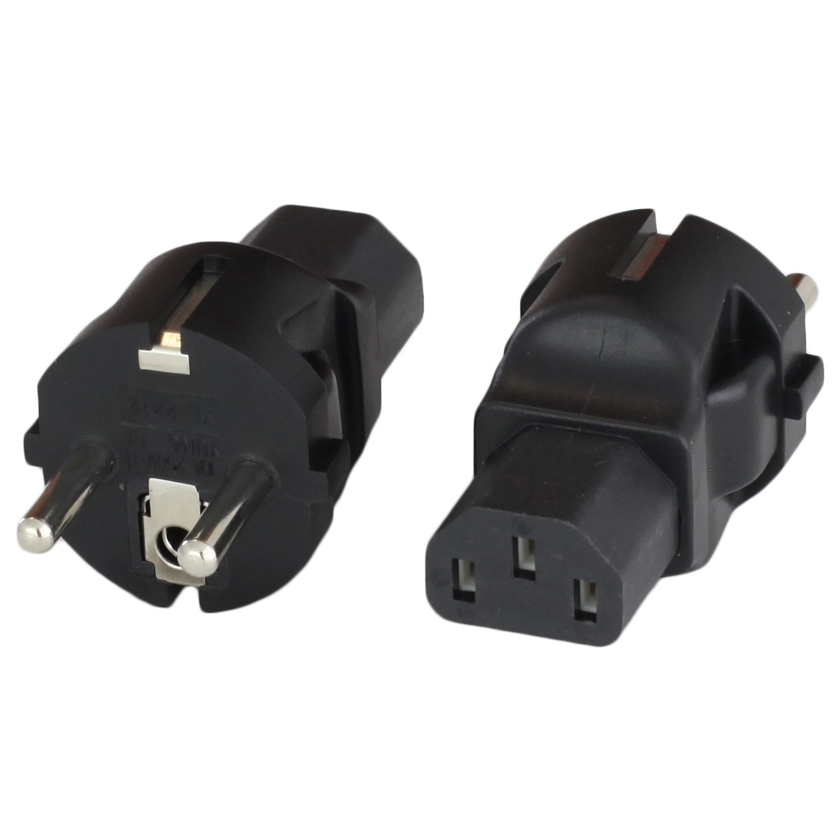 Adapter European Schuko CEE7/7 M to IEC60320 C13 F 10A 250V