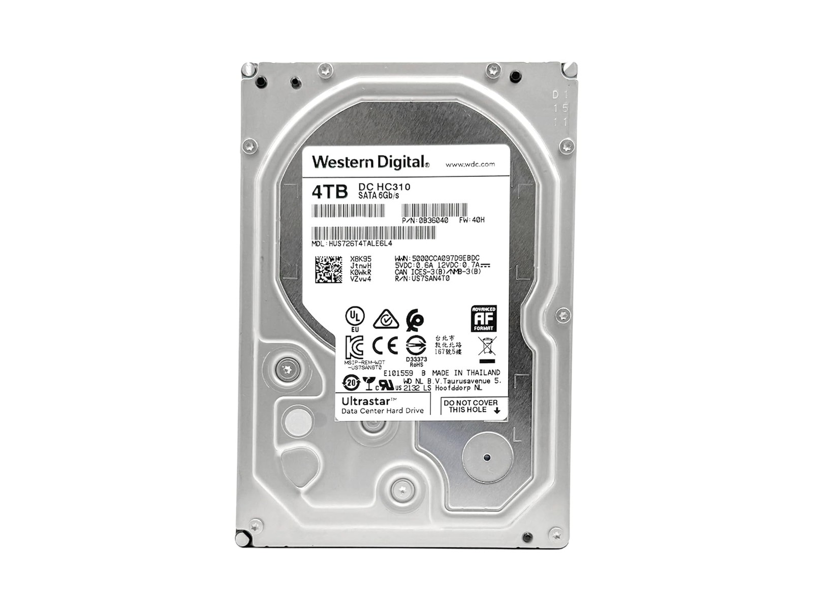 Western Digital Ultrastar DC HC320 HUS726T4TALE6L4 4TB 7200RPM 64MB Cache SAT...