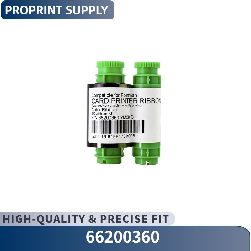 New Color Ribbon YMCKO For Pointman TP-9000 Card Printer 200 Prints 66200360