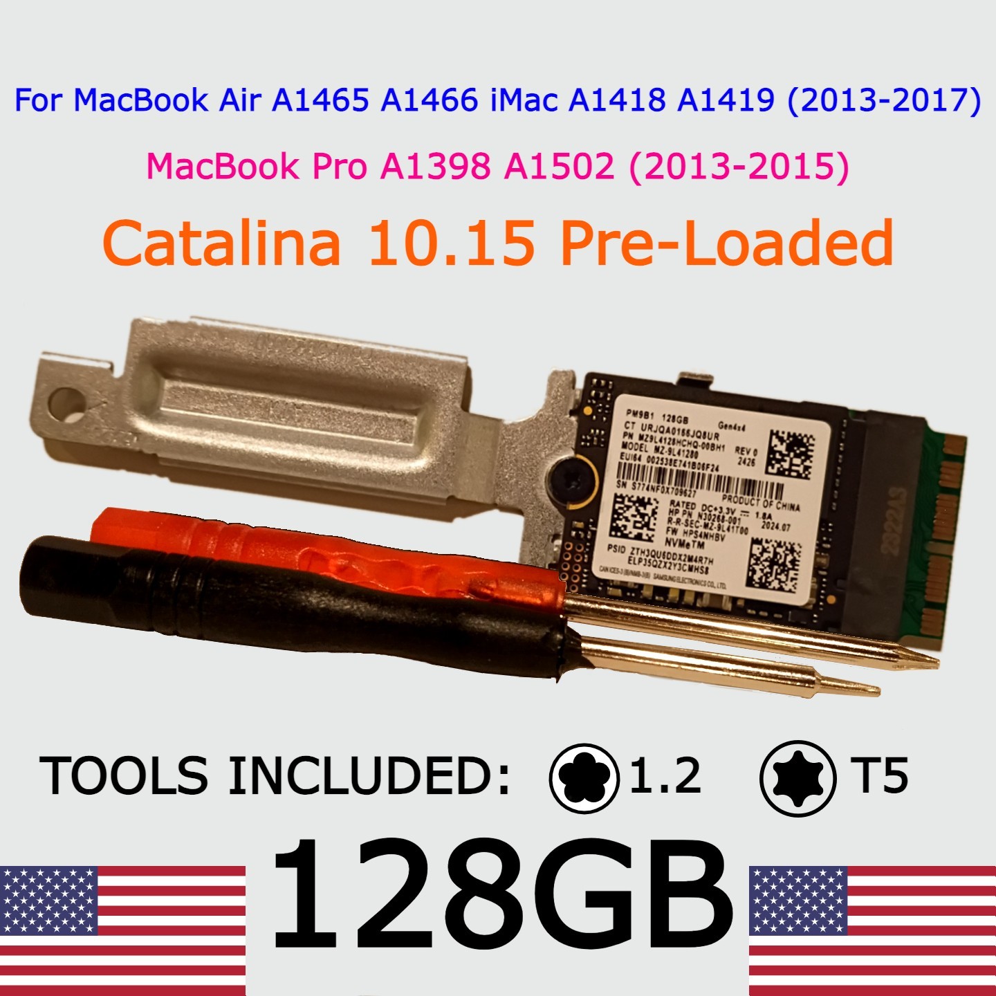 128GB SSD 2013 2014 2015 MacBook Pro A1502 A1398 - macOS Catalina loaded - NEW