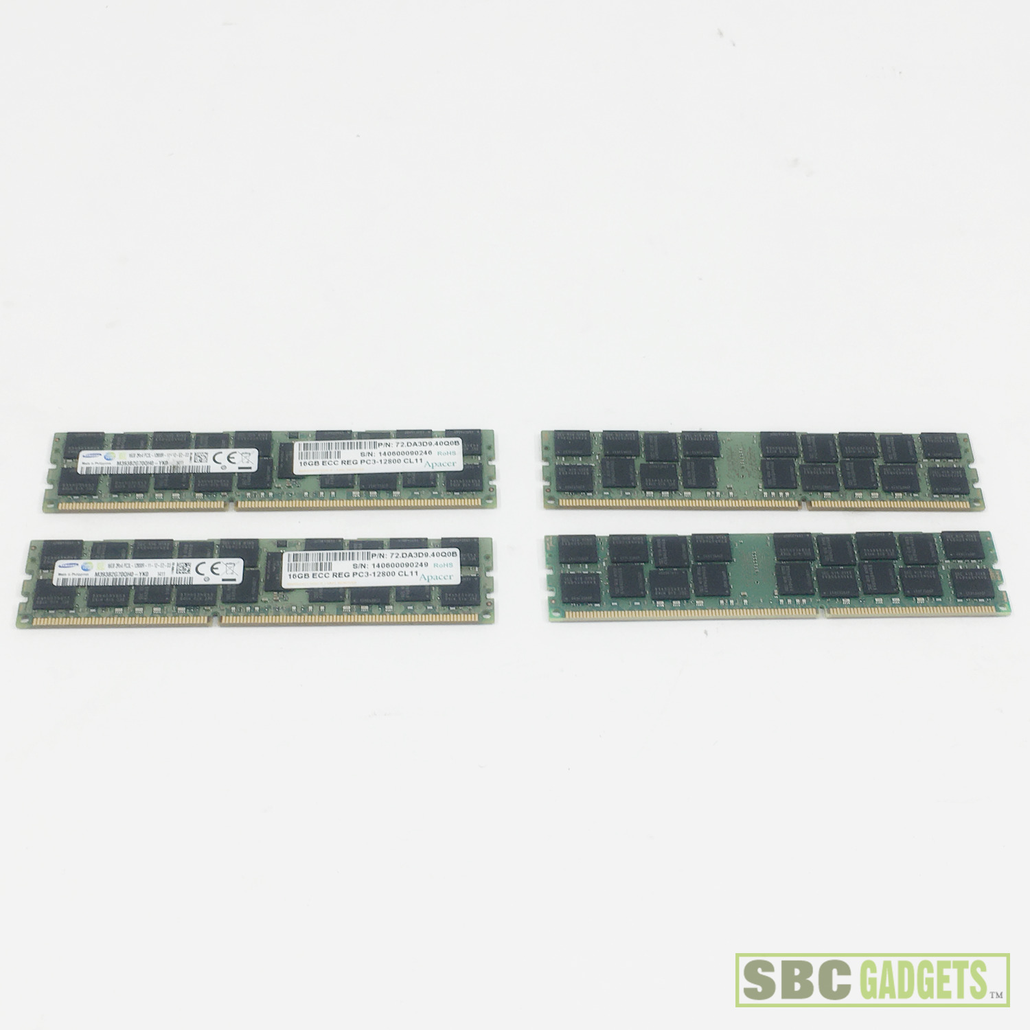 [Lot of 4] Samsung M393B2G70QH0-YK0 16GB DDR3-1600 REG ECC (Total 64GB Memory)