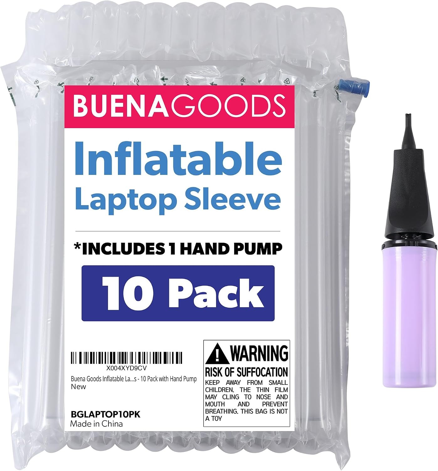 Inflatable Laptop Shipping Bags with Pump, 14-16 in, 10 Pack for Mailing and Mov