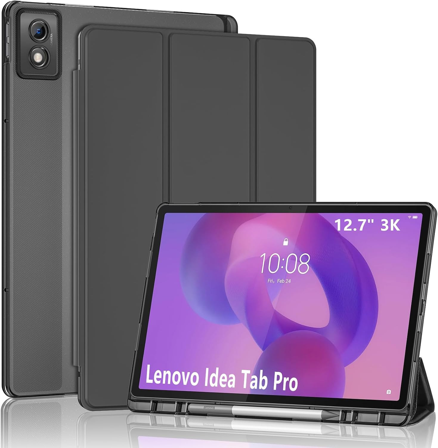 Smart Case for Lenovo Idea Tab Pro 12.7" 2025, Black